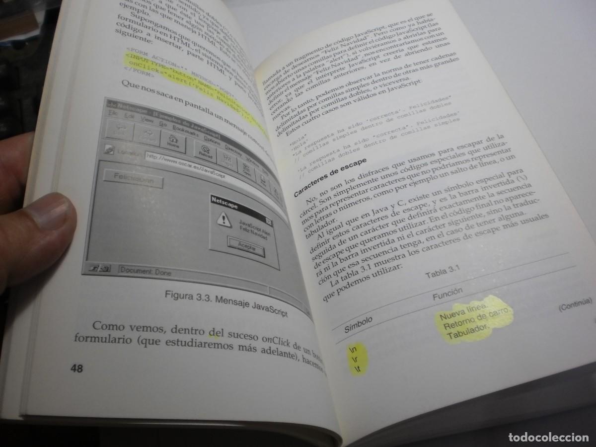 Libros de segunda mano: programaci&oacute;n en java script. &oacute;scar gonz&aacute;lez. anaya 1997 205 p&aacute;g (buen estado, leer) - Foto 6