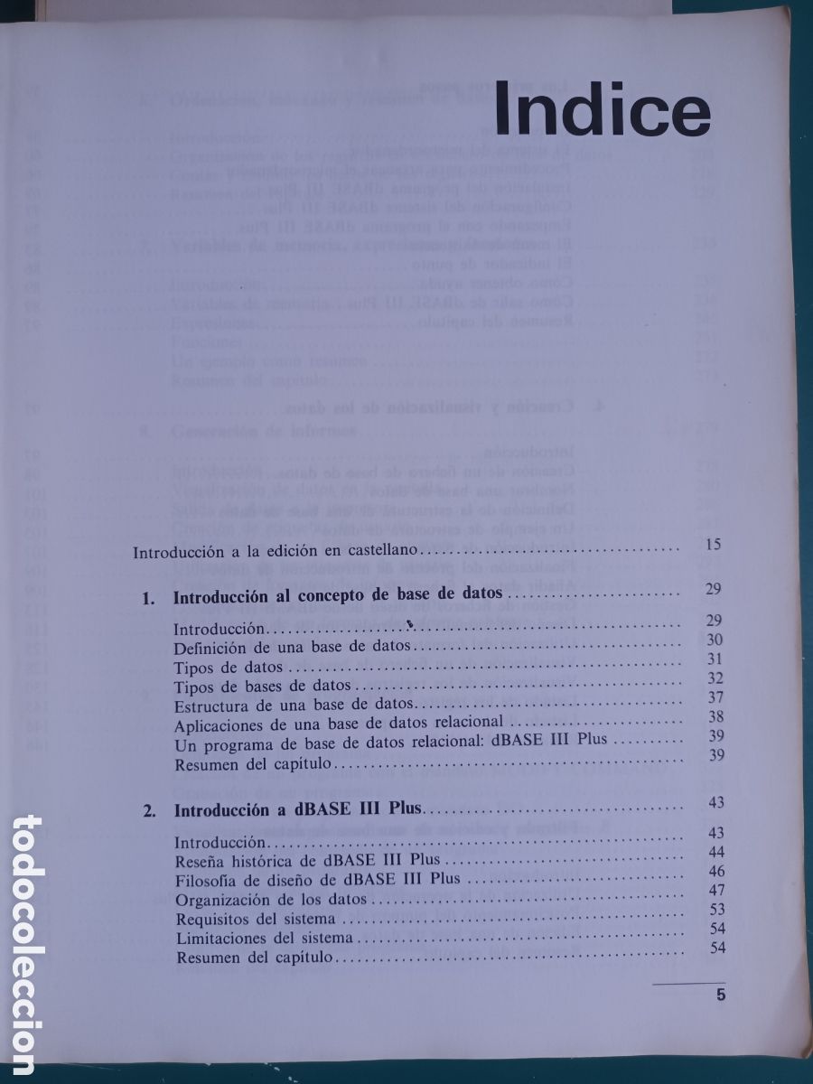 Libros de segunda mano: dBASE III Plus. Gu&iacute;a del Programador. George Tsu-der Chou. 1988 - Foto 3