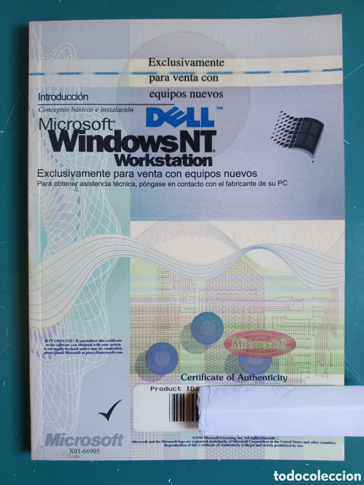 Libros de segunda mano: Conceptos b&aacute;sicos e instalaci&oacute;n. Microsoft WindowsNT Workstation. Certificate of Authenticity. DELL - Foto 1