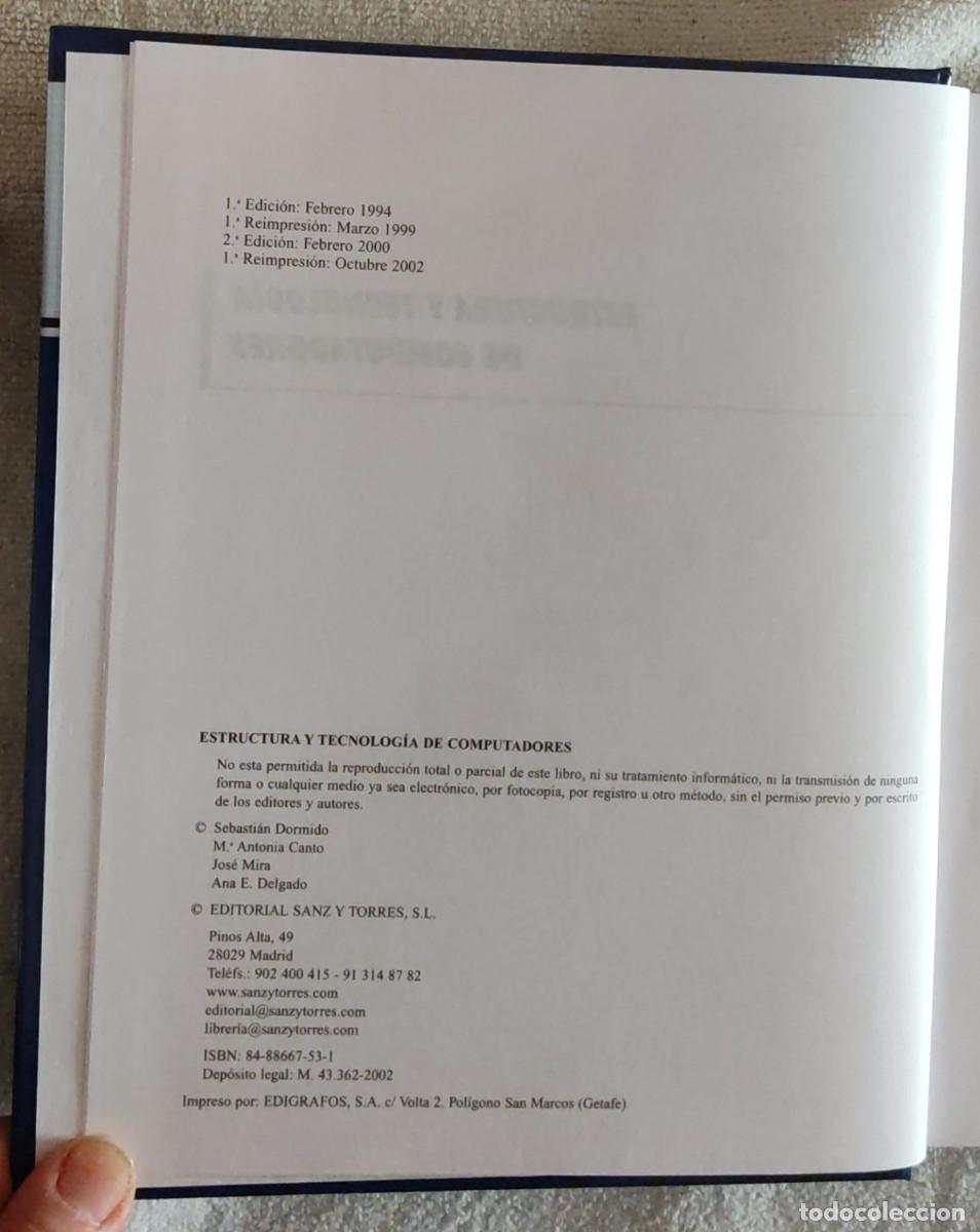 Libros de segunda mano: ESTRUCTURA Y TECNOLOG&Iacute;A DE COMPUTADORES. - Foto 4