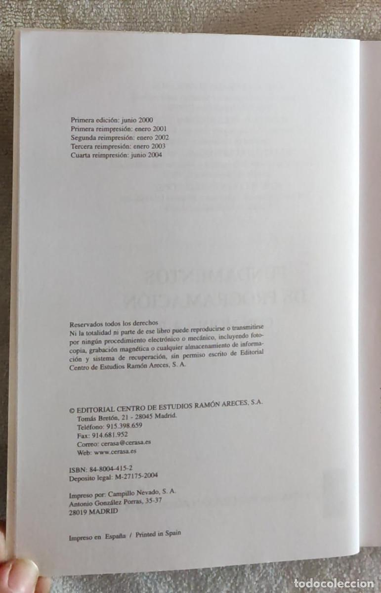 Libros de segunda mano: FUNDAMENTOS DE PROGRAMACI&Oacute;N. - Foto 4