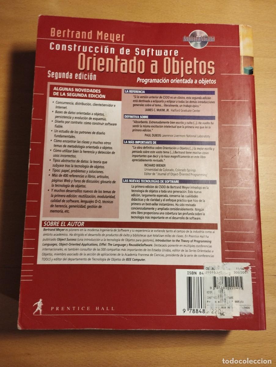 Libros de segunda mano: CONSTRUCCI&Oacute;N DE SOFTWARE ORIENTADO A OBJETOS (BERTRAND MEYER) NO INCLUYE CD - Foto 26