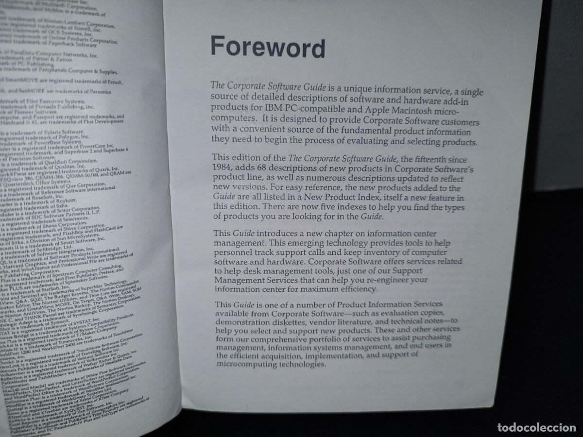 Libros de segunda mano: 54- THE CORPORATE SOFTWARE GUIDE. AN OBJECTIVE GUIDE TO PERSONAL COMPUTER PRODUCTS FOR THE INFORMATI - Foto 5