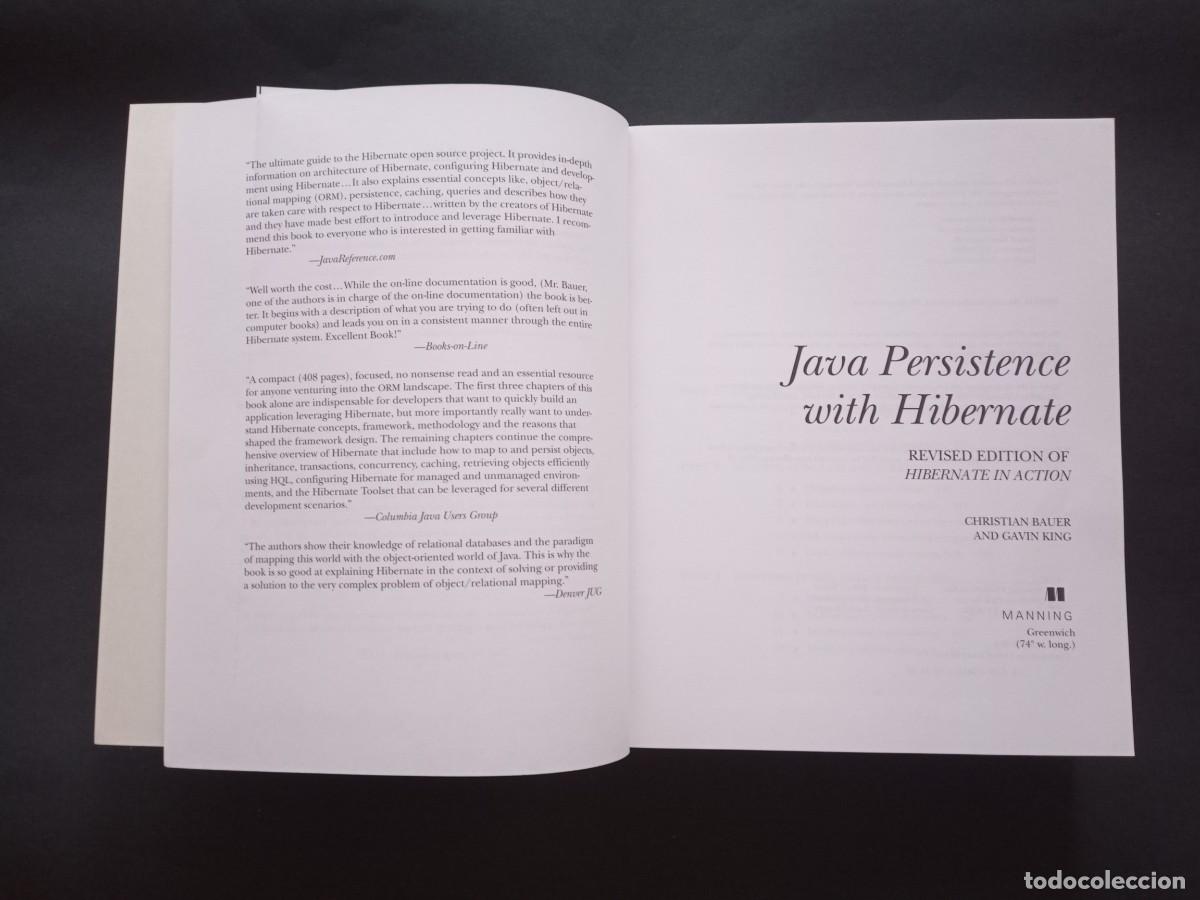 Libros de segunda mano: JAVA PERSISTENCE WITH HIBERNATE. CHRISTIAN BAUER - GAVIN KING. MANNING. REVISED EDITION, 2007. - Foto 7