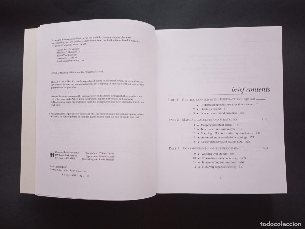 Libros de segunda mano: JAVA PERSISTENCE WITH HIBERNATE. CHRISTIAN BAUER - GAVIN KING. MANNING. REVISED EDITION, 2007. - Foto 8