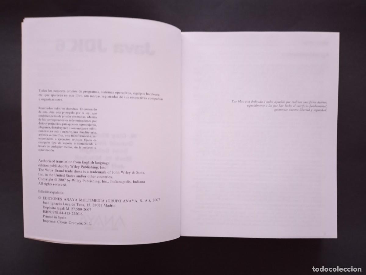 Libros de segunda mano: PROFESIONAL JAVA JDK 6 EDITION. ANAYA MULTIMEDIA/WROX. MADRID, 2007. - Foto 6