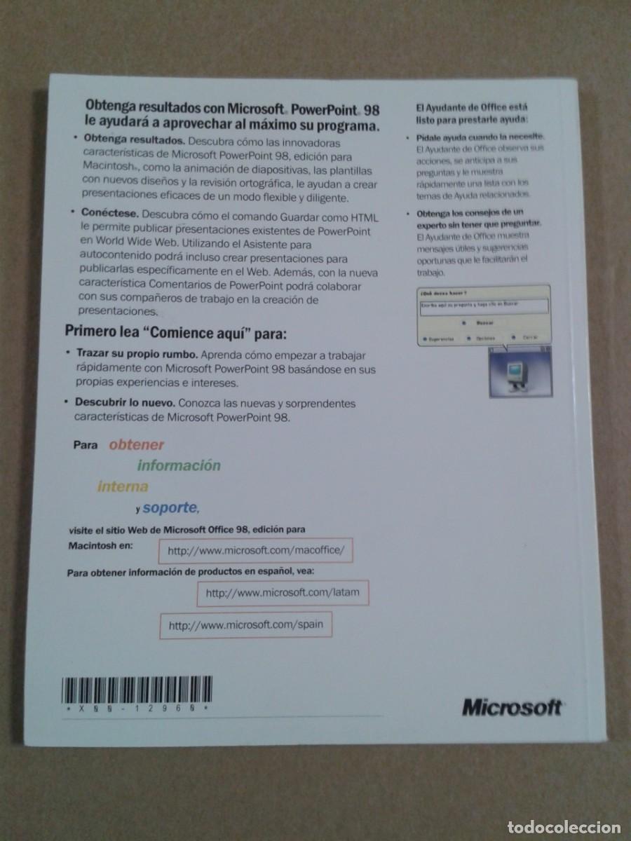 Libros de segunda mano: OBTENGA RESULTADOS CON MICROSOFT POWERPOINT 98 EDICION PARA MACINTOSH - Foto 2