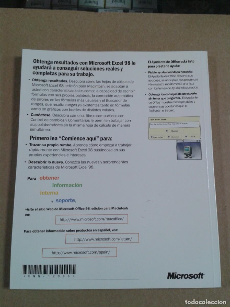 Libros de segunda mano: OBTENGA RESULTADOS CON MICROSOFT EXCEL 98 EDICION PARA MACINTOSH - Foto 2