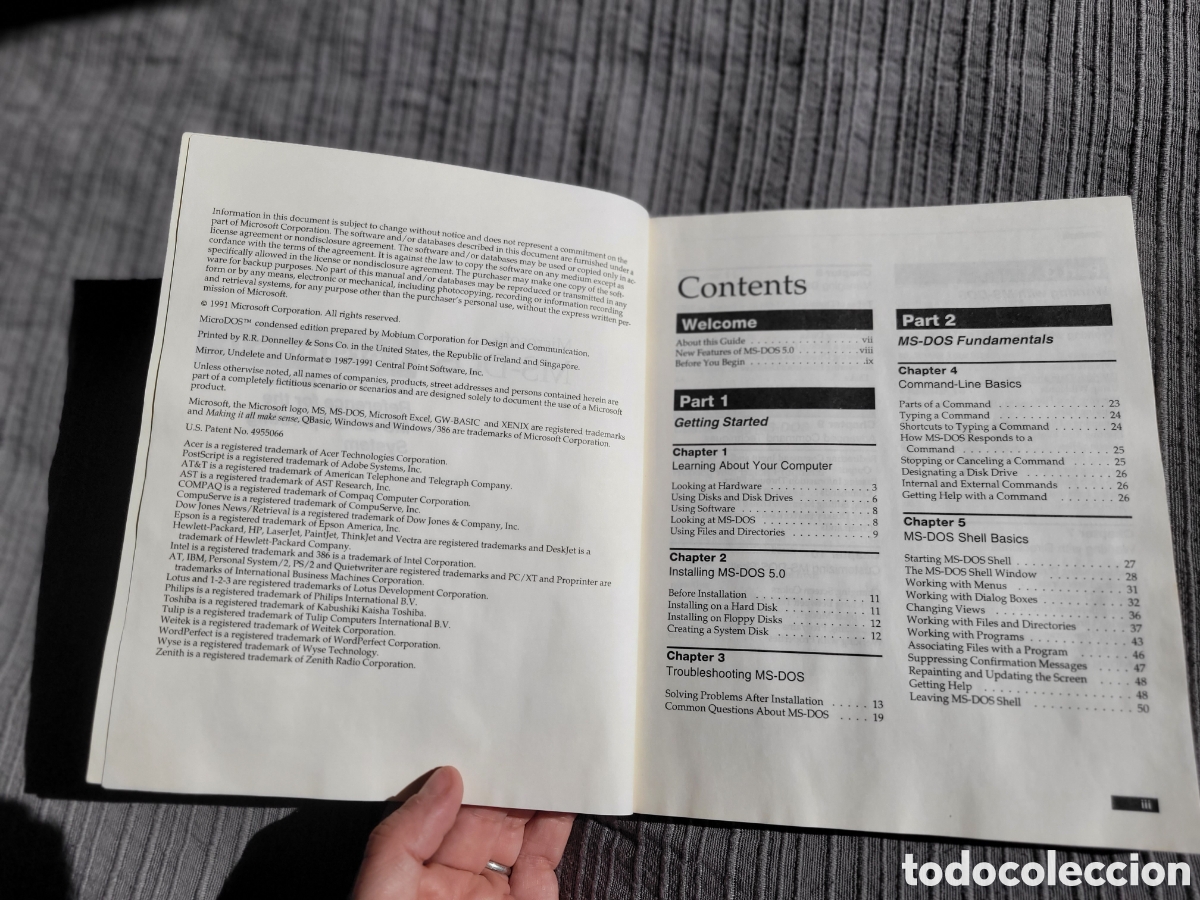 Libros de segunda mano: MS-DOS Versi&oacute;n 5.0 Users Guide. (Condensed Edition) AST Computers - Foto 4