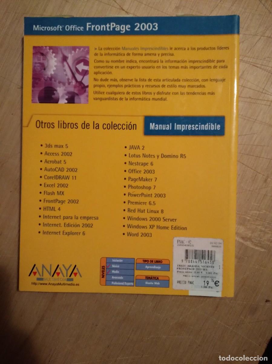 frontpage 2003. una herramienta clave para la c - Buy Used books about  informatics on todocoleccion