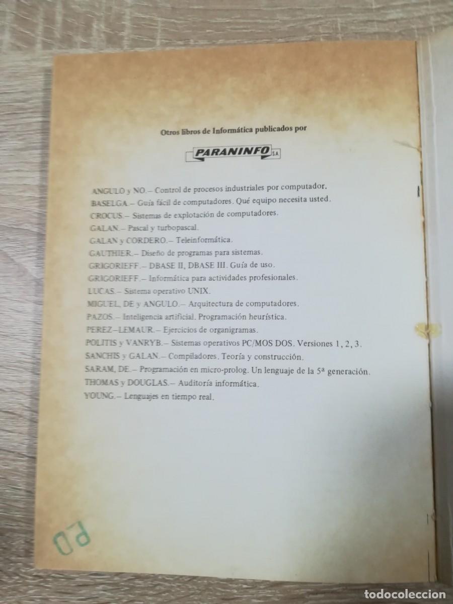 Libros de segunda mano: LIBRO INGENIER&Iacute;A DEL SOFTWARE, M. THORIN, PARANINFO S.A. 1&ordf; EDICI&Oacute;N A&Ntilde;O 1987. - Foto 13