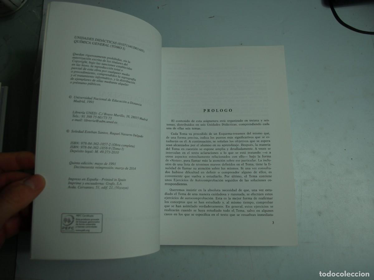 Libros de segunda mano: Soledad Esteban Santos, Quimica General. Volumen I,UNED - Foto 2