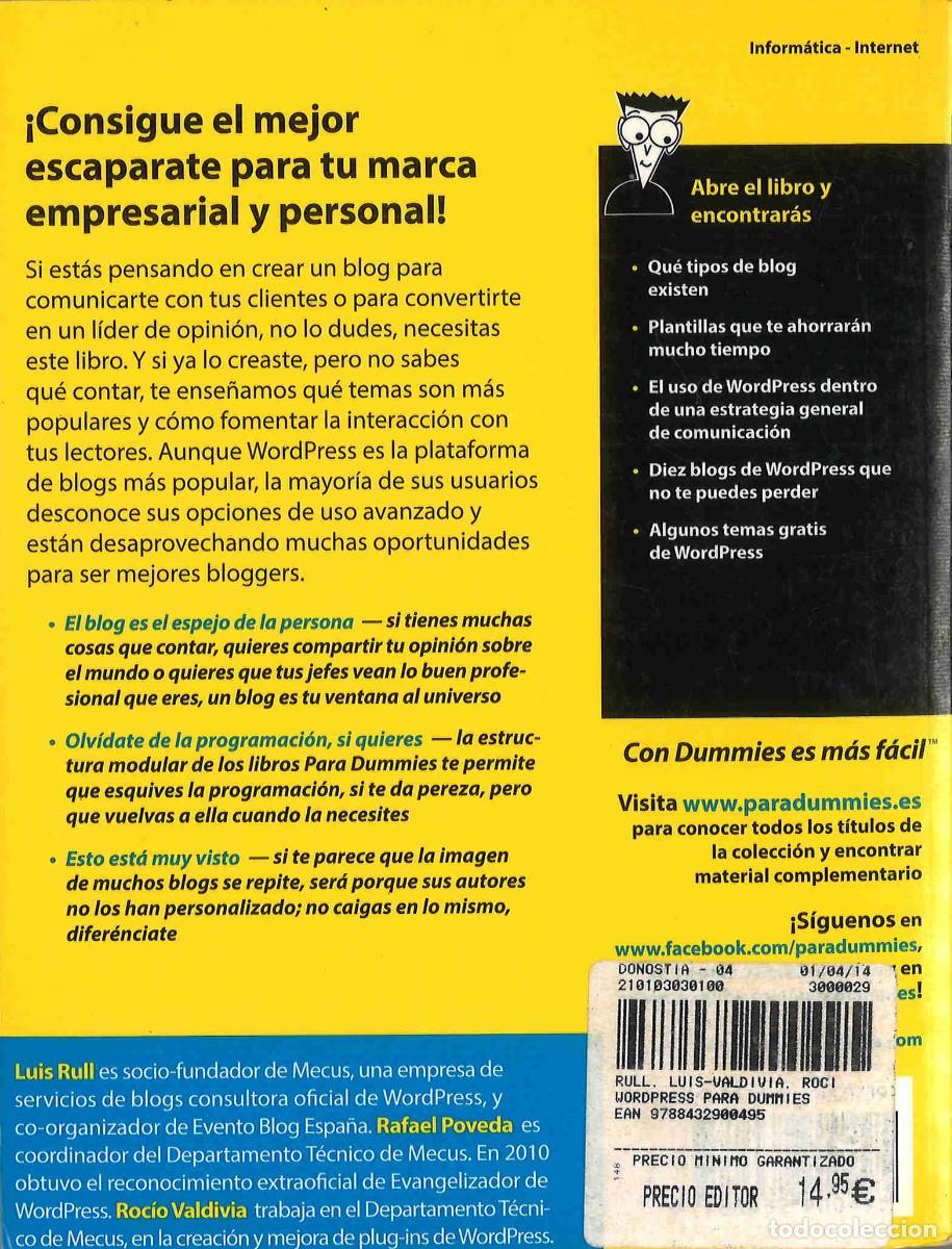 Libros de segunda mano: WordPress para Dummies. 2012 - Foto 2