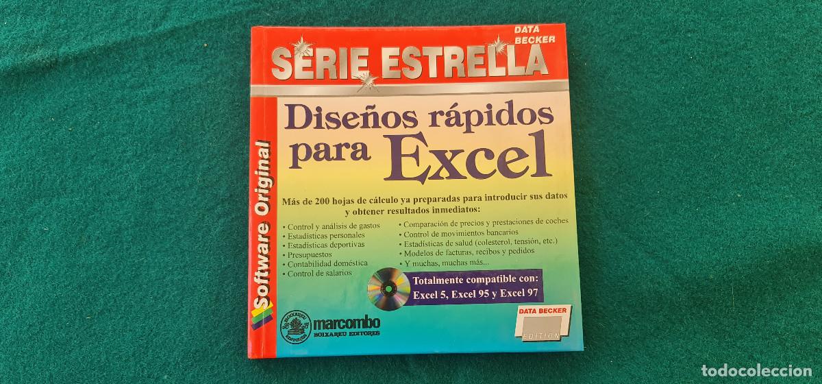 Libros de segunda mano: LIBRO DISE&Ntilde;OS RAPIDOS PARA EXCEL 5-95 Y 97 (1996) SERIE ESTRELLA - DATA BECKER - ED. MARCOMBO - Foto 1