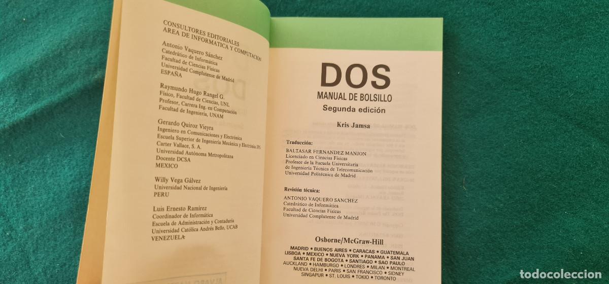 Libros de segunda mano: LIBRO MANUAL DE BOLSILLO DOS (1992) MS-DOS - KRIS JAMSA - Foto 3
