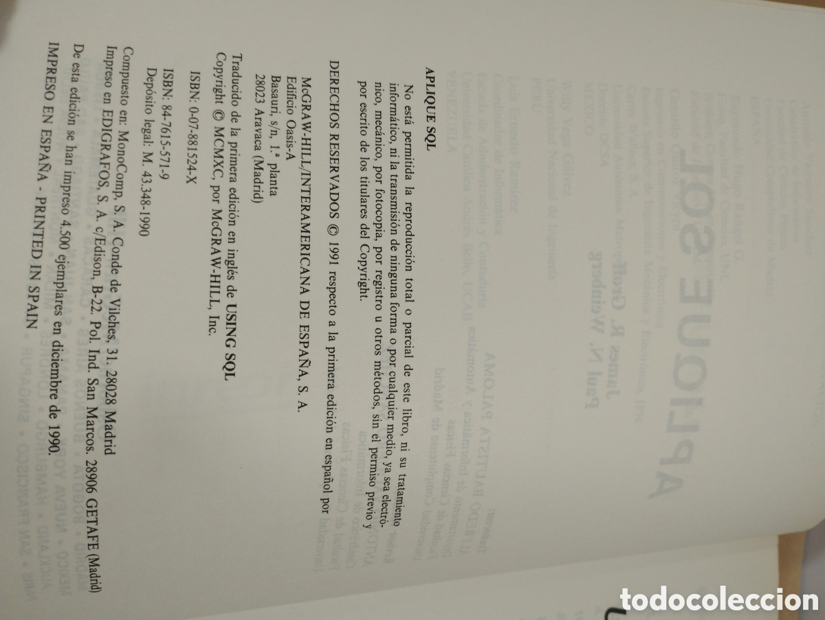 Libros de segunda mano: Aplique. SQL. Mcgraw-Hill. - Foto 3