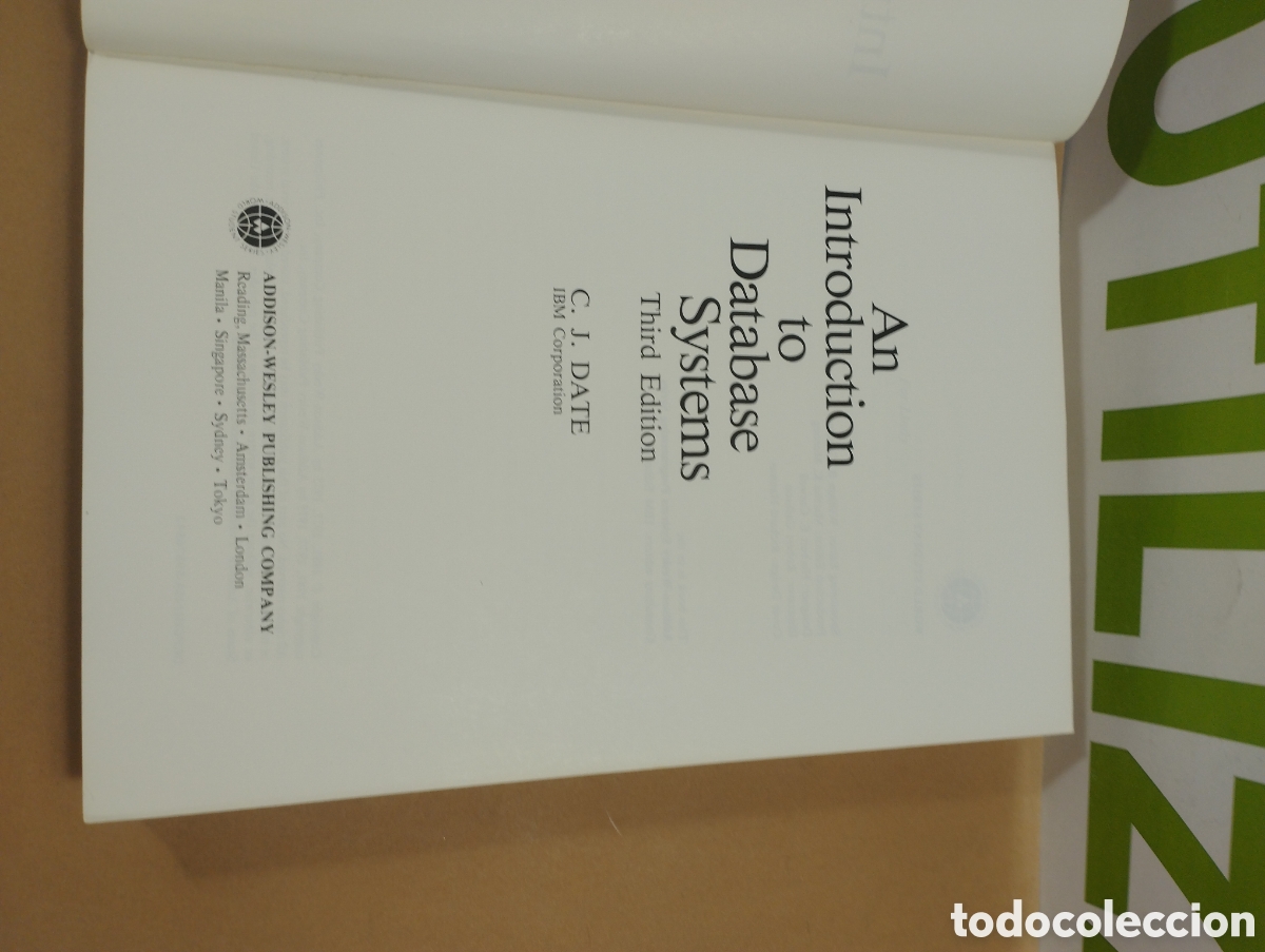 Libros de segunda mano: An introduction to database systems. Third edition. - Foto 3