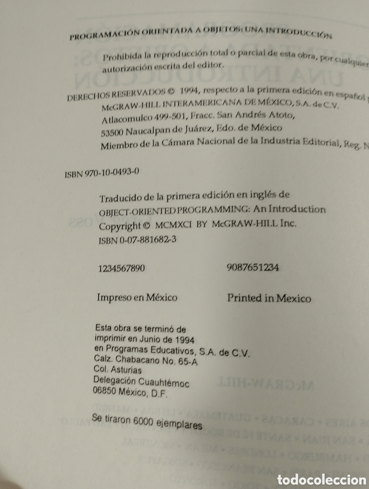 Libros de segunda mano: Programaci&oacute;n orientada a objetos. Una introducci&oacute;n. Mcgraw hill. - Foto 4
