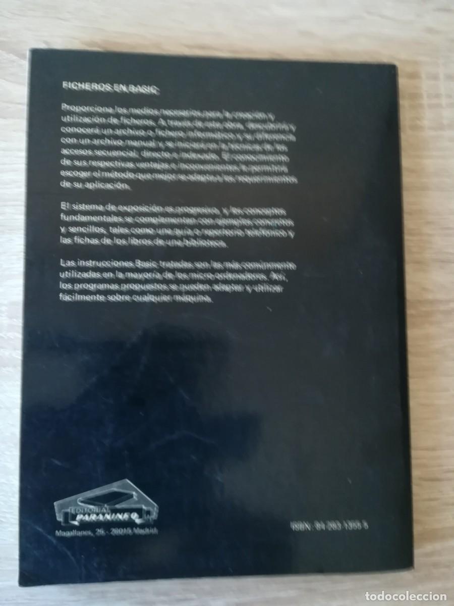 Libros de segunda mano: LIBRO, FICHEROS EN BASIC - C. DELANNOY - PARANINFO S.A. - 5&ordf; EDICI&Oacute;N - A&Ntilde;O 1988. - Foto 3