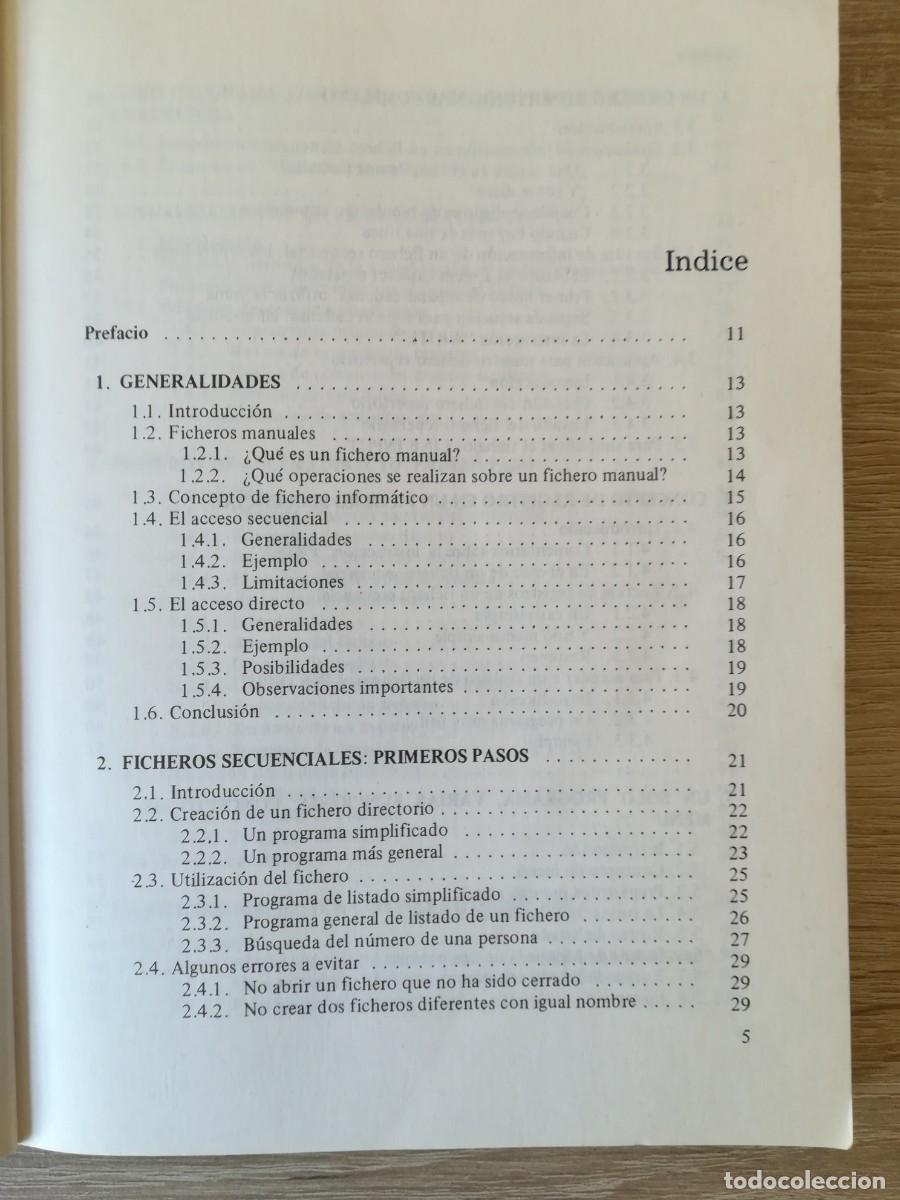 Libros de segunda mano: LIBRO, FICHEROS EN BASIC - C. DELANNOY - PARANINFO S.A. - 5&ordf; EDICI&Oacute;N - A&Ntilde;O 1988. - Foto 6