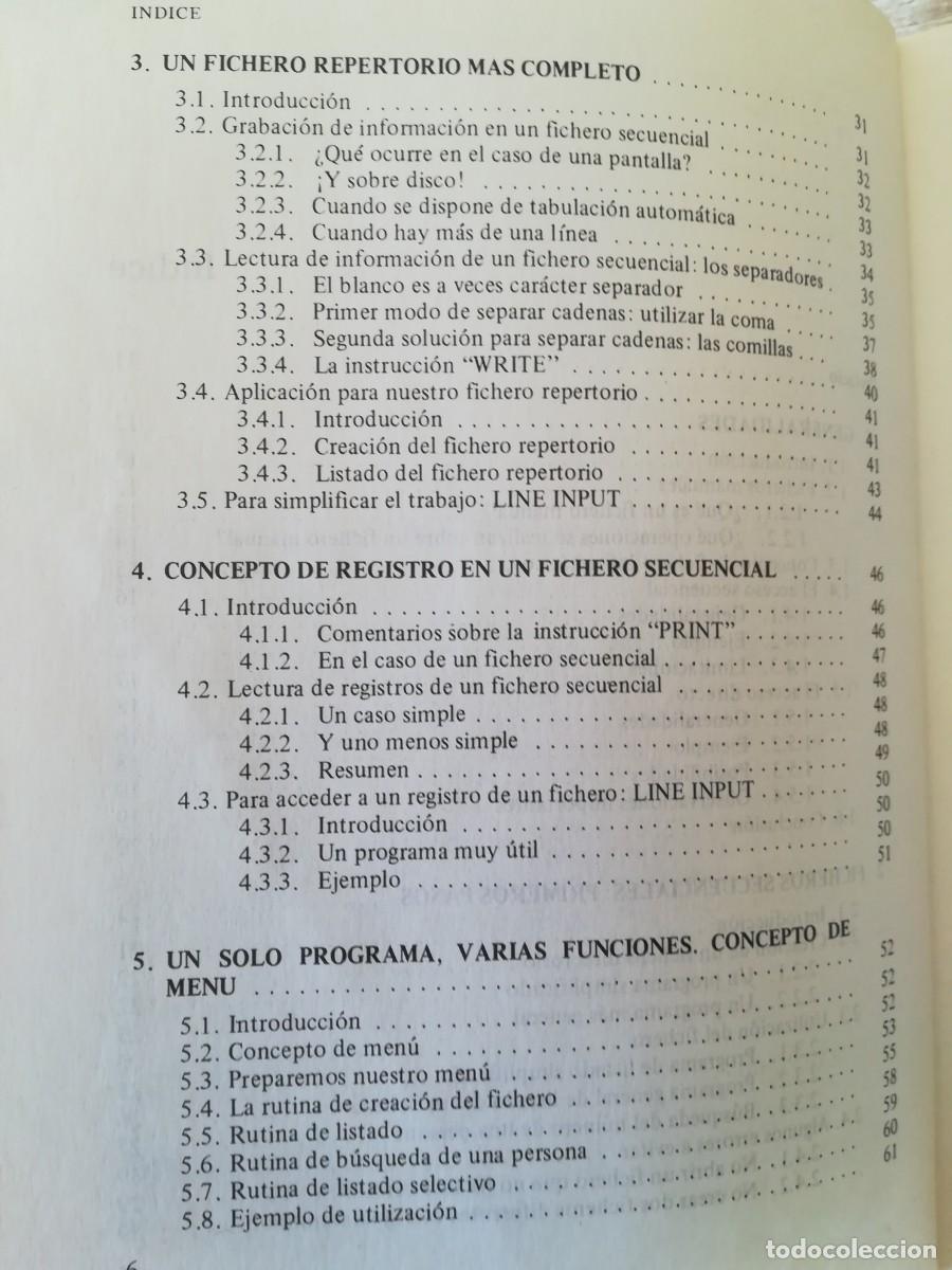 Libros de segunda mano: LIBRO, FICHEROS EN BASIC - C. DELANNOY - PARANINFO S.A. - 5&ordf; EDICI&Oacute;N - A&Ntilde;O 1988. - Foto 7