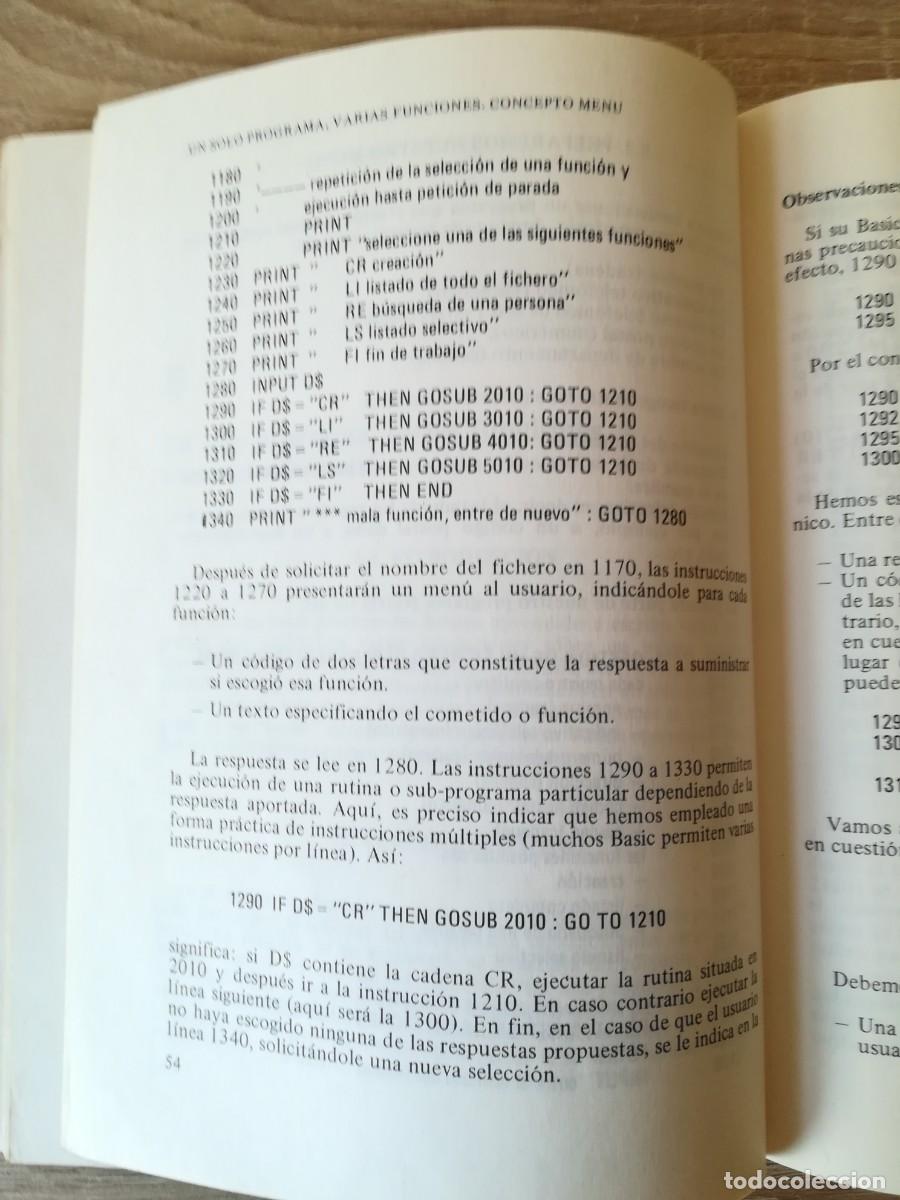 Libros de segunda mano: LIBRO, FICHEROS EN BASIC - C. DELANNOY - PARANINFO S.A. - 5&ordf; EDICI&Oacute;N - A&Ntilde;O 1988. - Foto 11