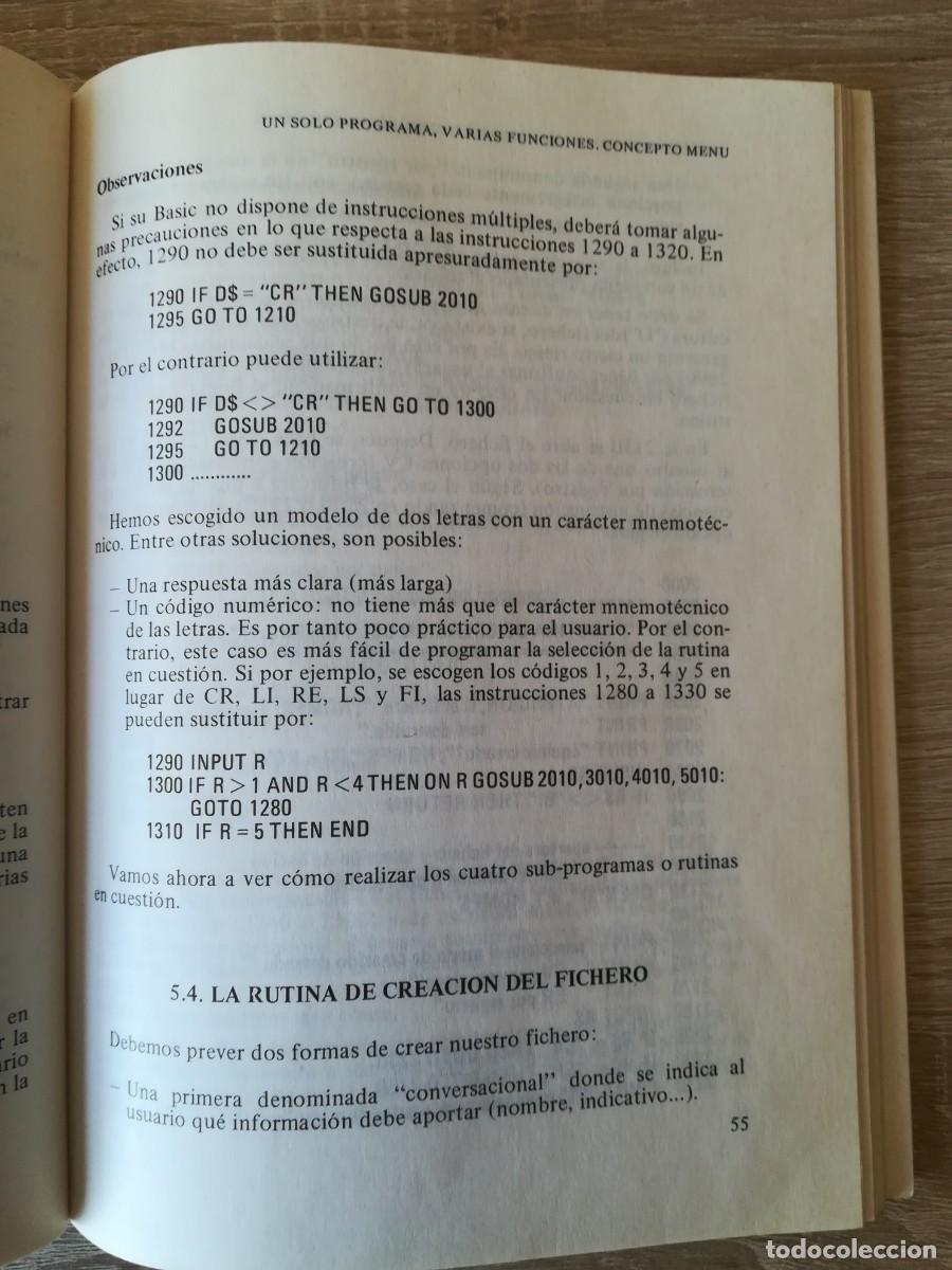 Libros de segunda mano: LIBRO, FICHEROS EN BASIC - C. DELANNOY - PARANINFO S.A. - 5&ordf; EDICI&Oacute;N - A&Ntilde;O 1988. - Foto 12