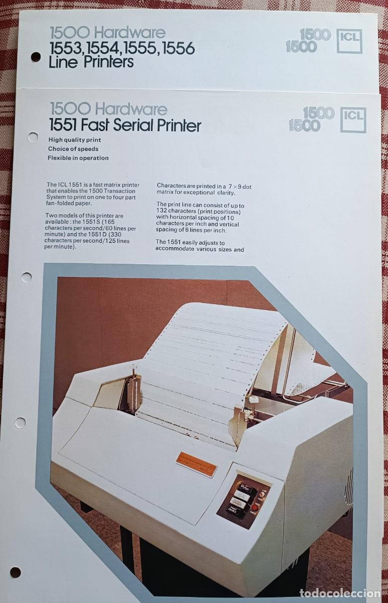 Libros de segunda mano: ICL - 1500 Hardware 2 folletos de Impresoras 1977 - Foto 1