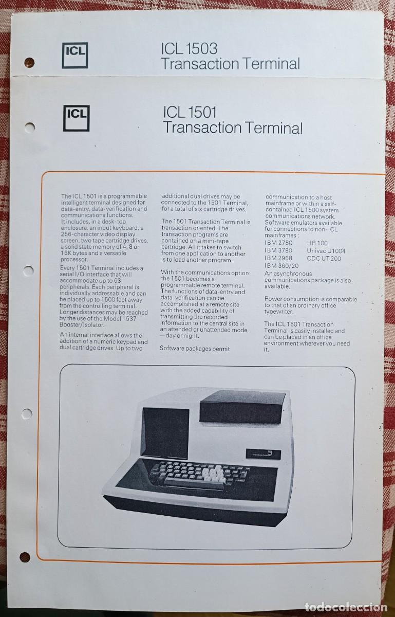 Libros de segunda mano: ICL - 1501 y 1503 Transaction Terminals 1976 - Foto 1