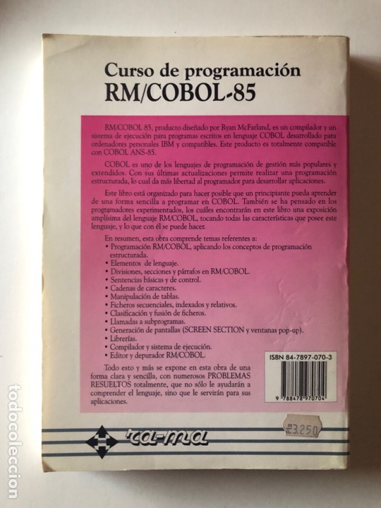 Libros de segunda mano: CURSO DE PROGRAMACI&Oacute;N RM/ COBOL - 85 - Foto 2