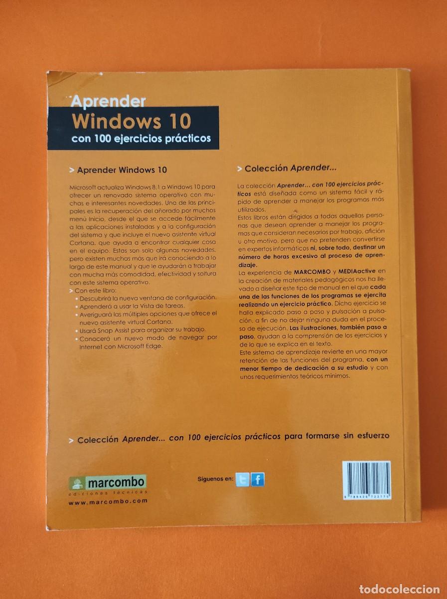 Libros de segunda mano: APRENDER WINDOWS 10 con 100 ejercicios pr&aacute;cticos versi&oacute;n 1511 - Foto 2