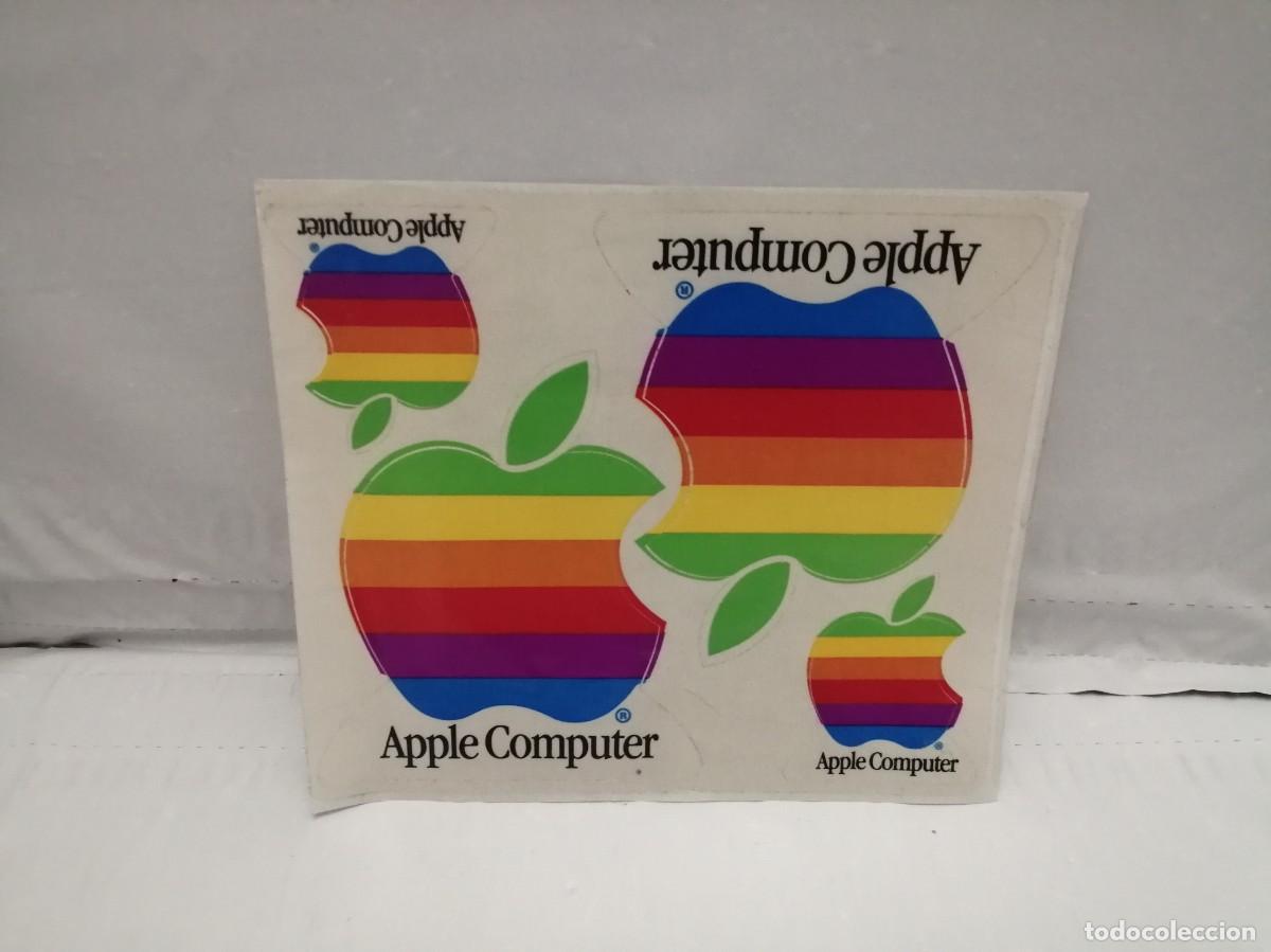 Libros de segunda mano: L&aacute;mina con Pegatinas A&ntilde;os 90 de Apple Computer (Completa con sus 4 pegatinas) - Foto 1