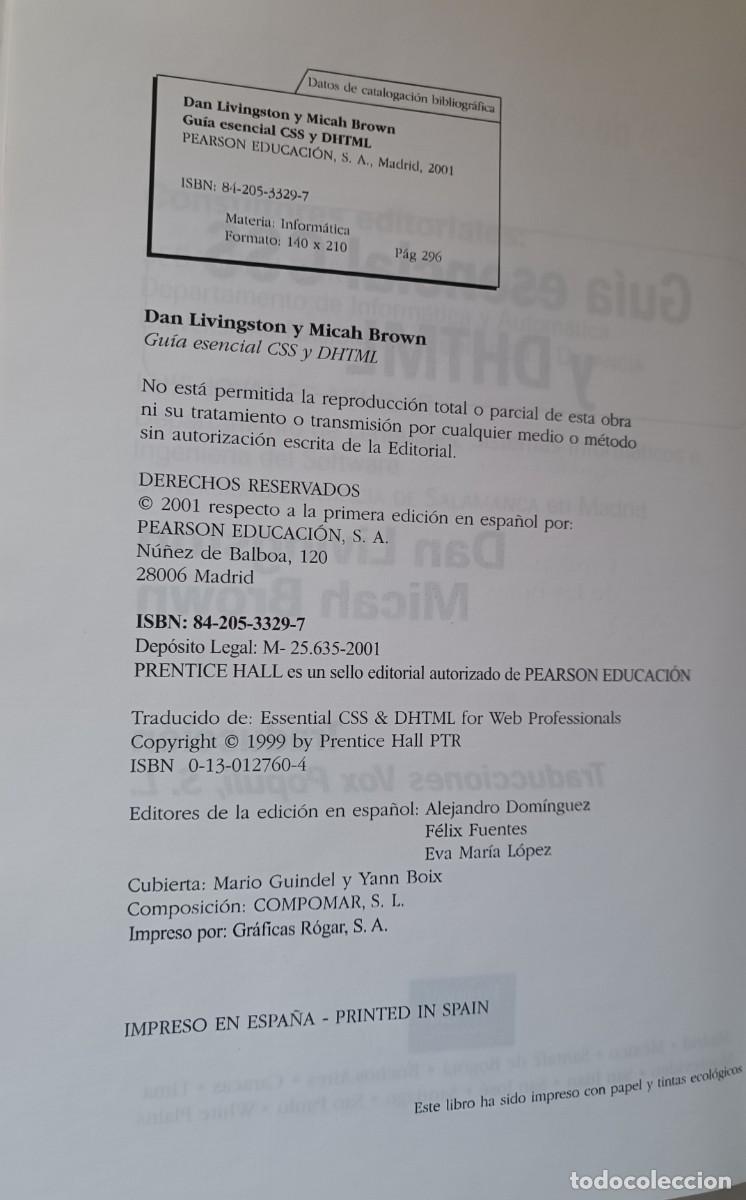 Libros de segunda mano: CSS & DHTML. GUIA ESENCIAL - Foto 4