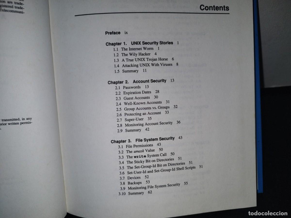 Libros de segunda mano: 13- UNIX SYSTEM SECURITY. A GUIDE FOR USERS AND SYSTEM ADMINISTRATORS - DAVID A. CURRY - 1994 - Foto 6