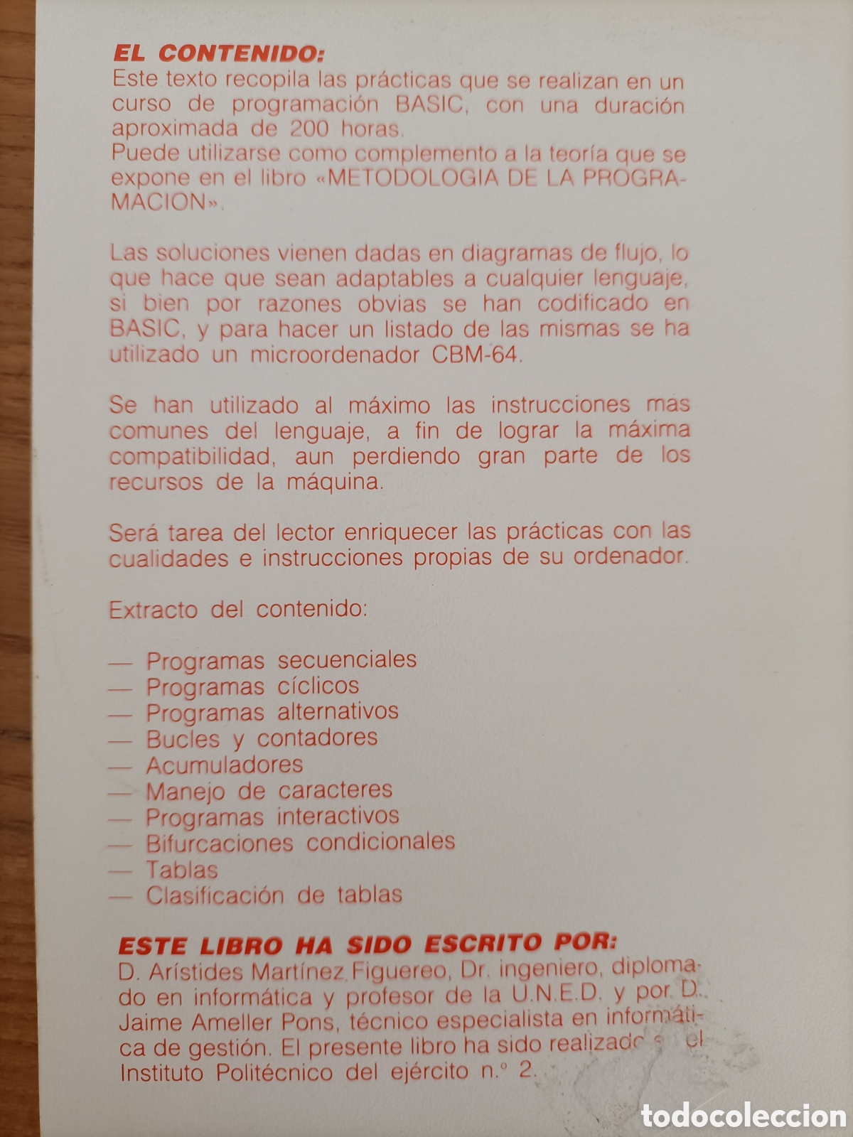 Libros de segunda mano: Pr&aacute;cticas de BASIC. Tomo 1. Ar&iacute;stides Mart&iacute;nez. Jaime Ameller. Ferre moret - Foto 2