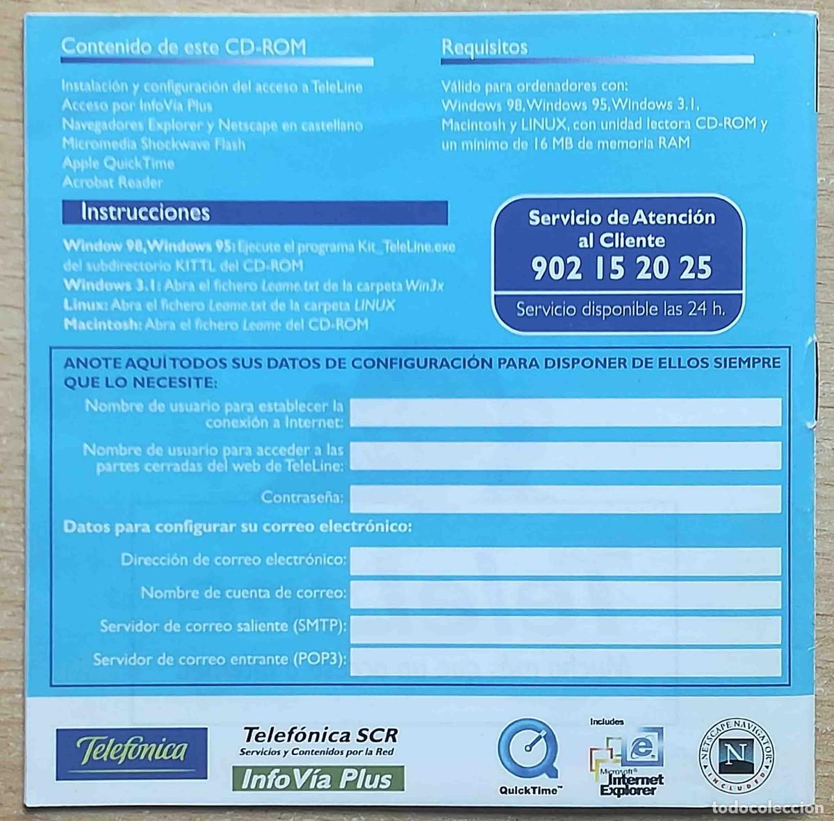 Libros de segunda mano: CD-ROM Internet gratis con Teleline - Caja + Disco + Folleto - Foto 4