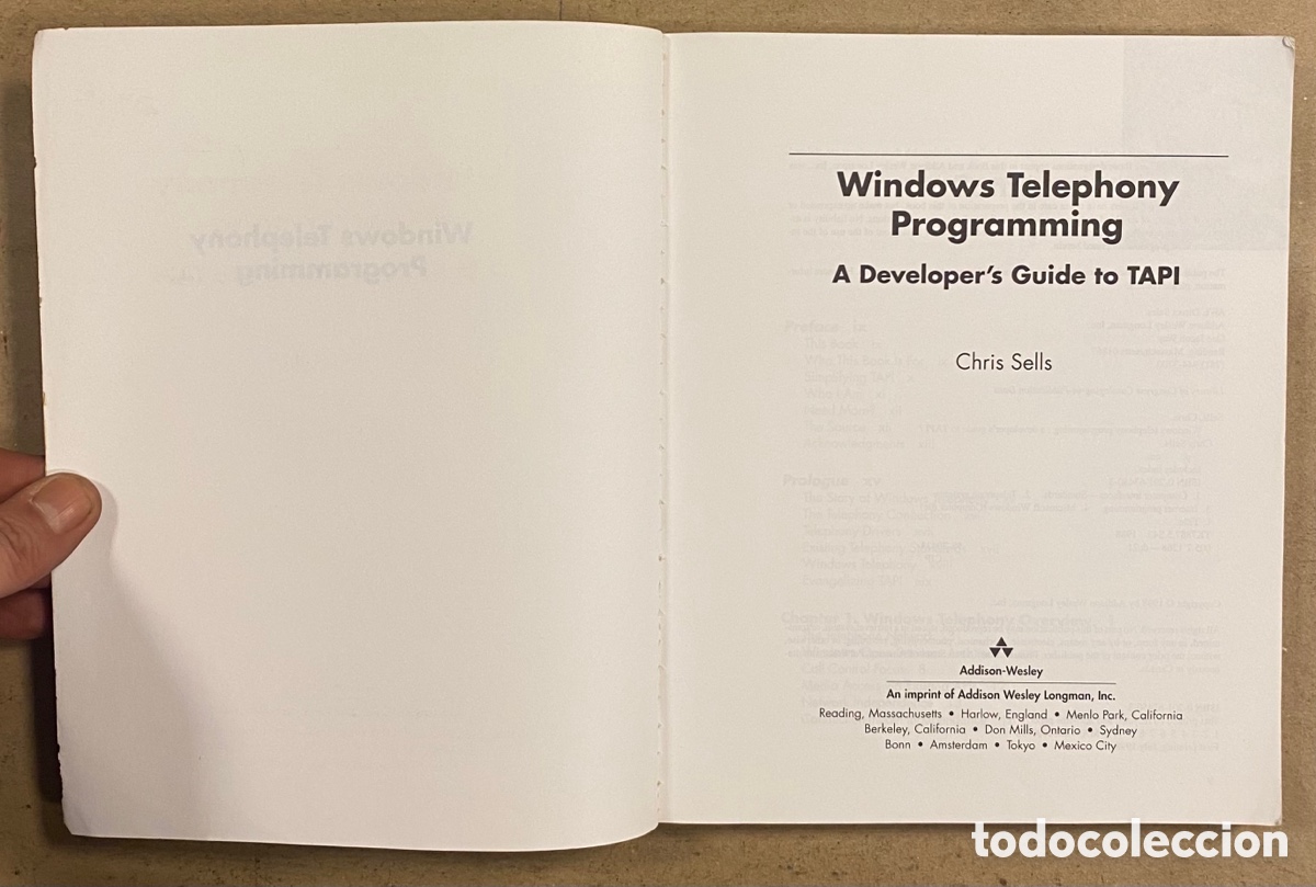 Libros de segunda mano: WINDOWS TELEPHONY PROGRAMMING, A DEVELOPER&rsquo;S GUIDE TO TAPI. CHRISS SELLS. ADDISON WESLEY - Foto 2