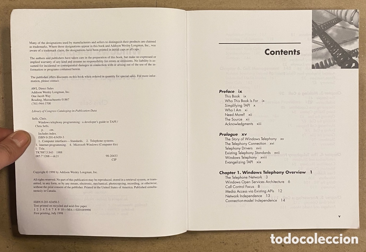 Libros de segunda mano: WINDOWS TELEPHONY PROGRAMMING, A DEVELOPER&rsquo;S GUIDE TO TAPI. CHRISS SELLS. ADDISON WESLEY - Foto 3