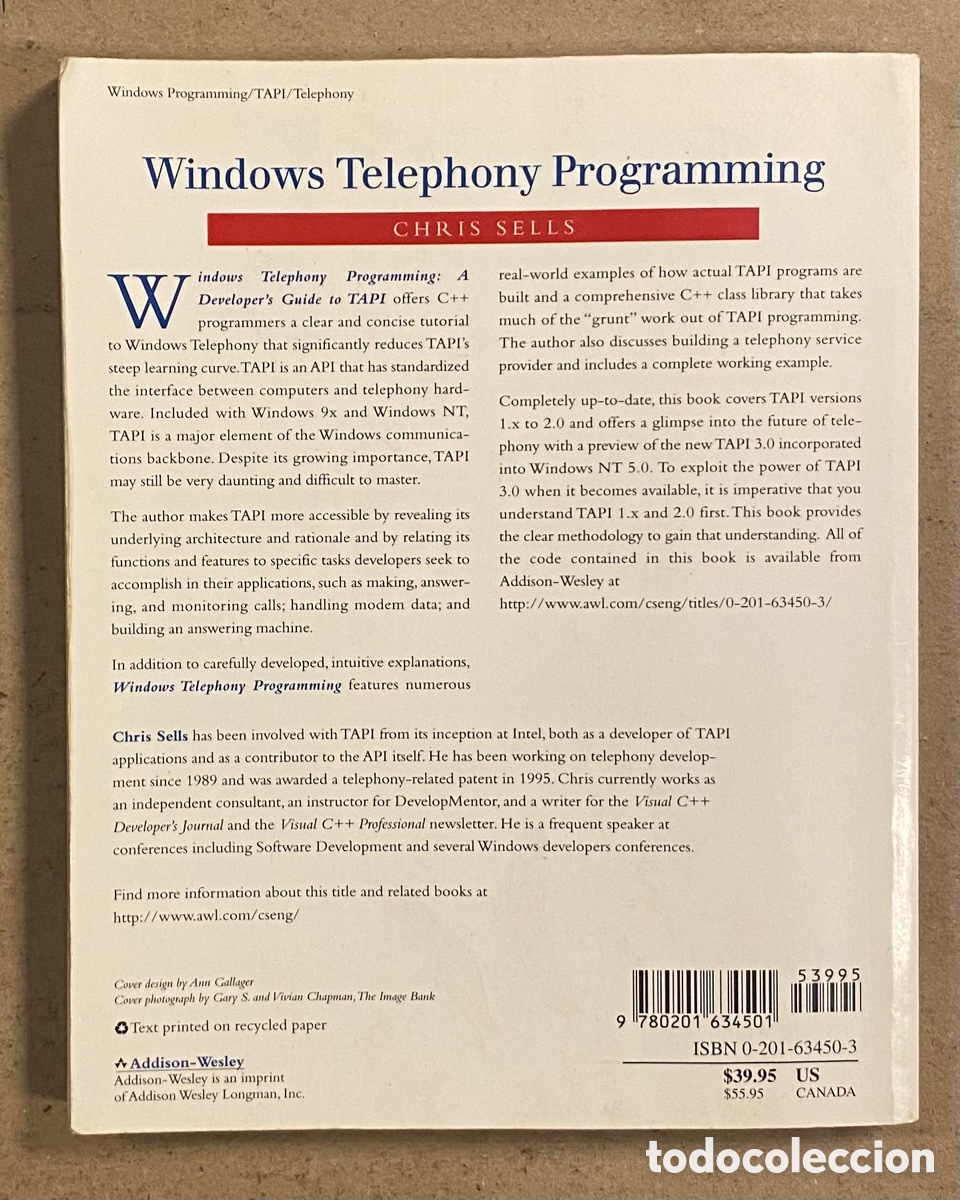 Libros de segunda mano: WINDOWS TELEPHONY PROGRAMMING, A DEVELOPER&rsquo;S GUIDE TO TAPI. CHRISS SELLS. ADDISON WESLEY - Foto 9