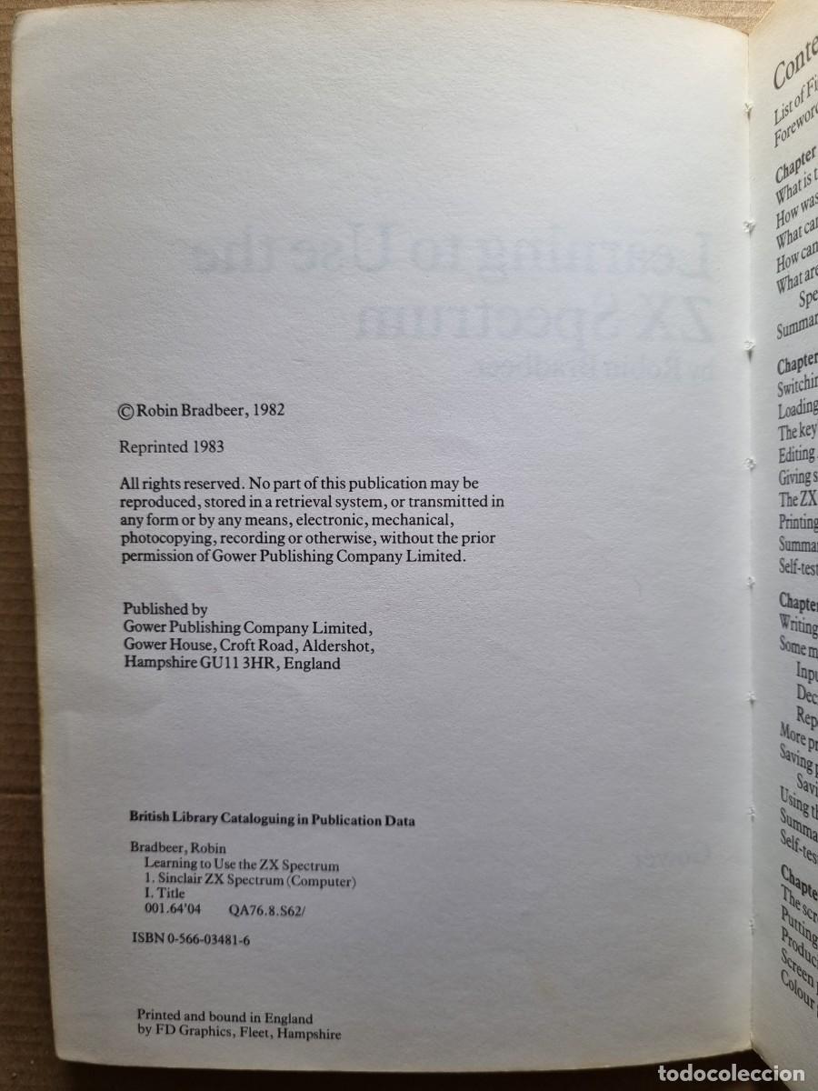 Libros de segunda mano: Learning to use the ZX Spectrum. Robin Bradbeer. 1982 - Foto 3