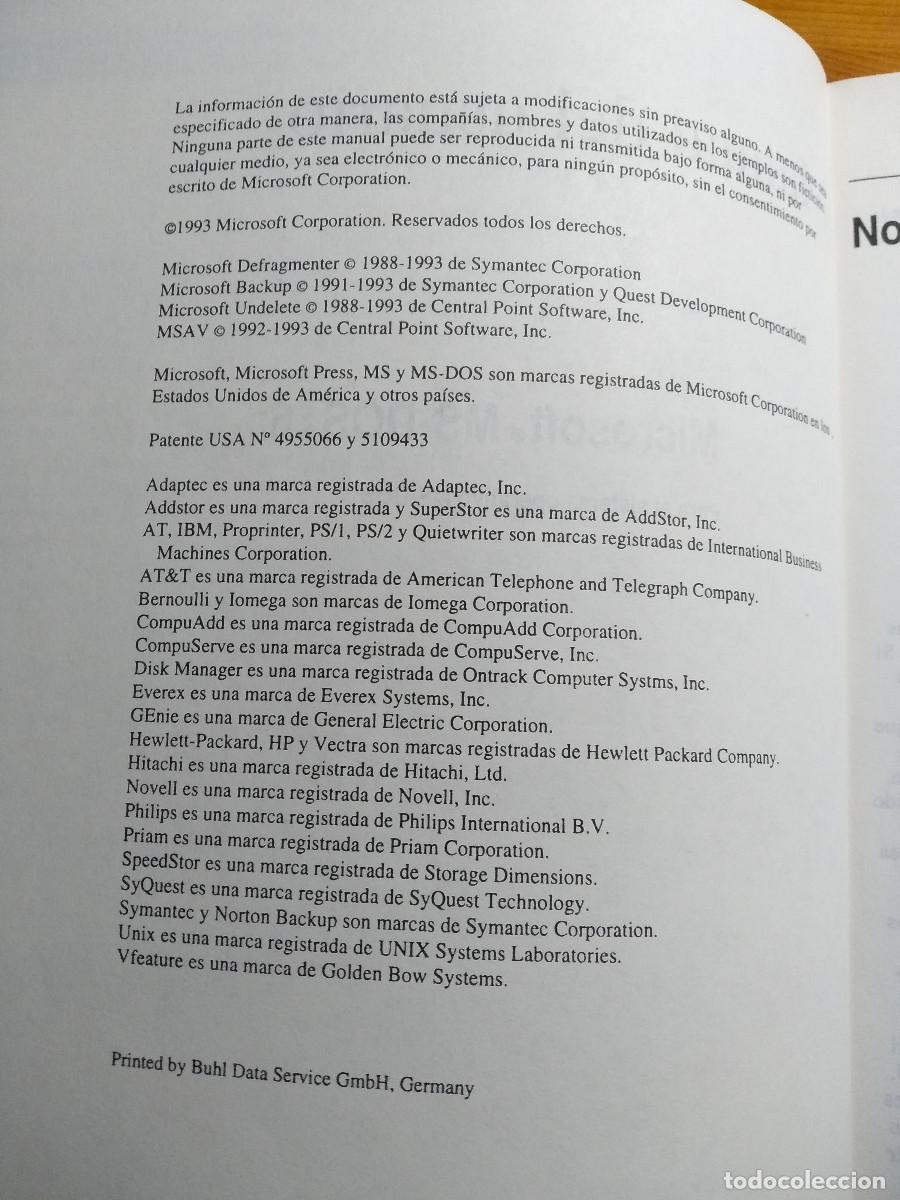 Libros de segunda mano: MANUAL DEL USUARIO MICROSOFT MS-DOS 6.2 - Foto 2