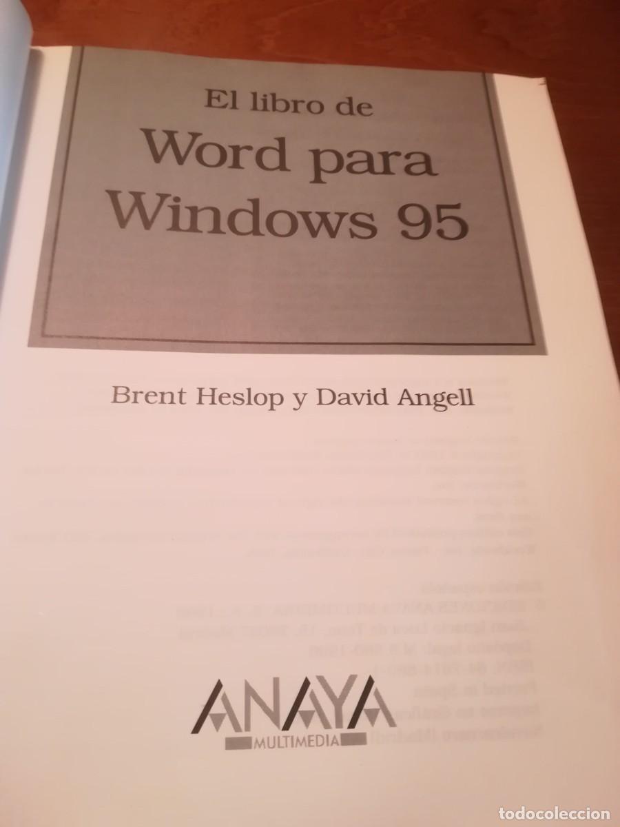 Libros de segunda mano: EL LIBRO DE WORD PARA WINDOWS 95 / CONS447 / ANAYA - Foto 3