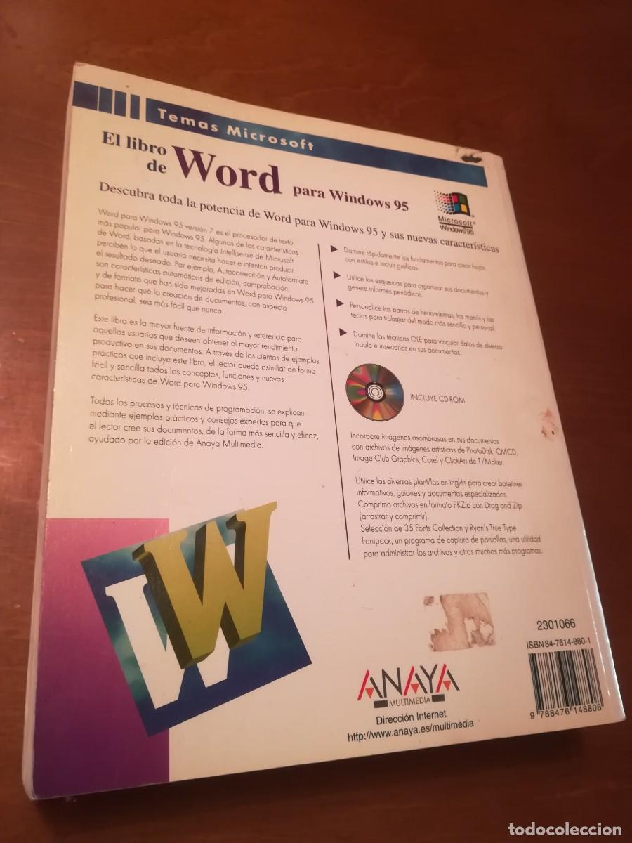 Libros de segunda mano: EL LIBRO DE WORD PARA WINDOWS 95 / CONS447 / ANAYA - Foto 10