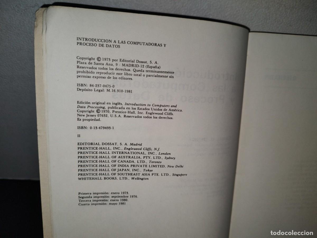 Libros de segunda mano: 177- INTRODUCCI&Oacute;N A LAS COMPUTADORAS Y PROCESO DE DATOS - DANIEL D. BENICE - 1981 - Foto 4