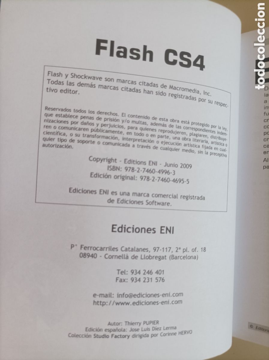 Libros de segunda mano: Flash CS4 para PC / Mac / Thierry Pupier - Foto 3