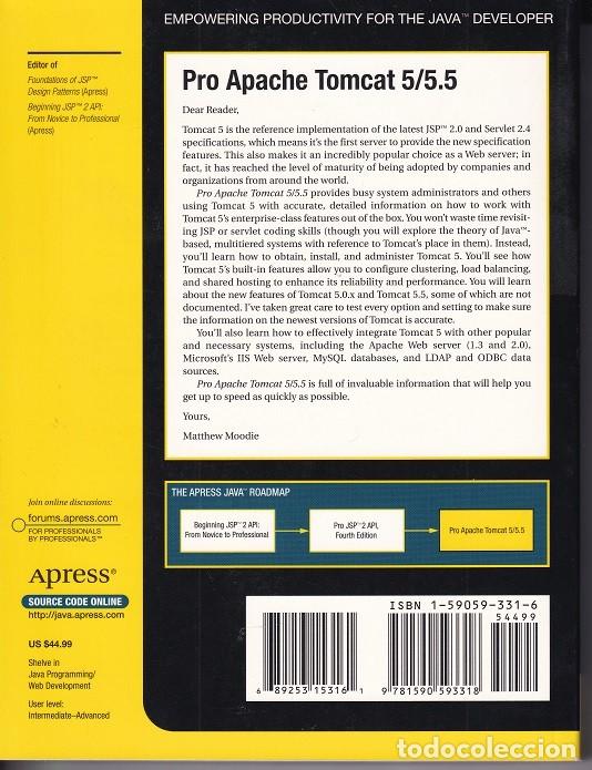 Libros de segunda mano: Pro Apache Tomcat 5/5.5 - Matthew Moodie - Foto 2