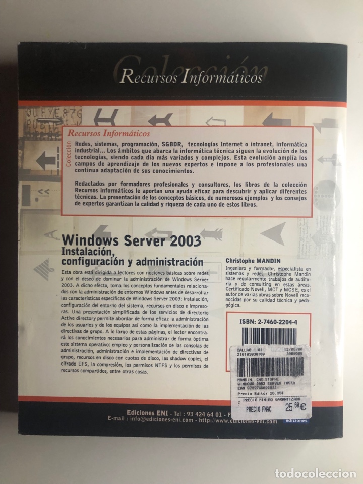 Libros de segunda mano: WINDOWS SERVER 2003. INSTALACI&Oacute;N, CONFIGURACI&Oacute;N Y ADMINISTRACI&Oacute;N - Foto 2