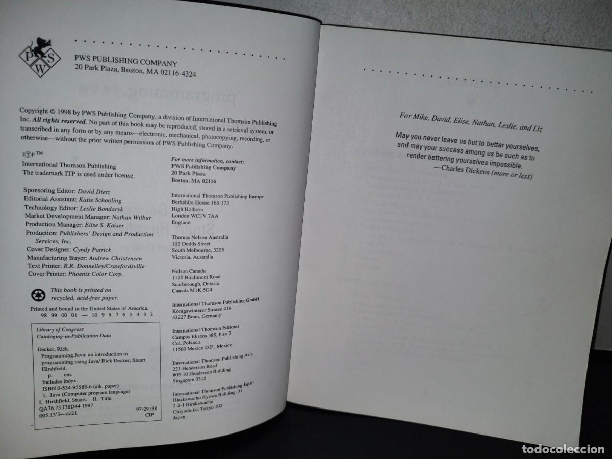 Libros de segunda mano: 77- PROGRAMMING JAVA. AN INTRODUCTION TO PROGRAMMING USING JAVA - DECKER & HIRSHFIELD - Foto 6