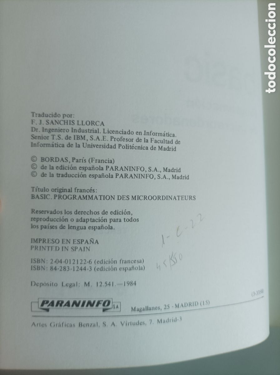 Libros de segunda mano: Basic Programaci&oacute;n de microordenadores / Alain Checroun - Foto 4