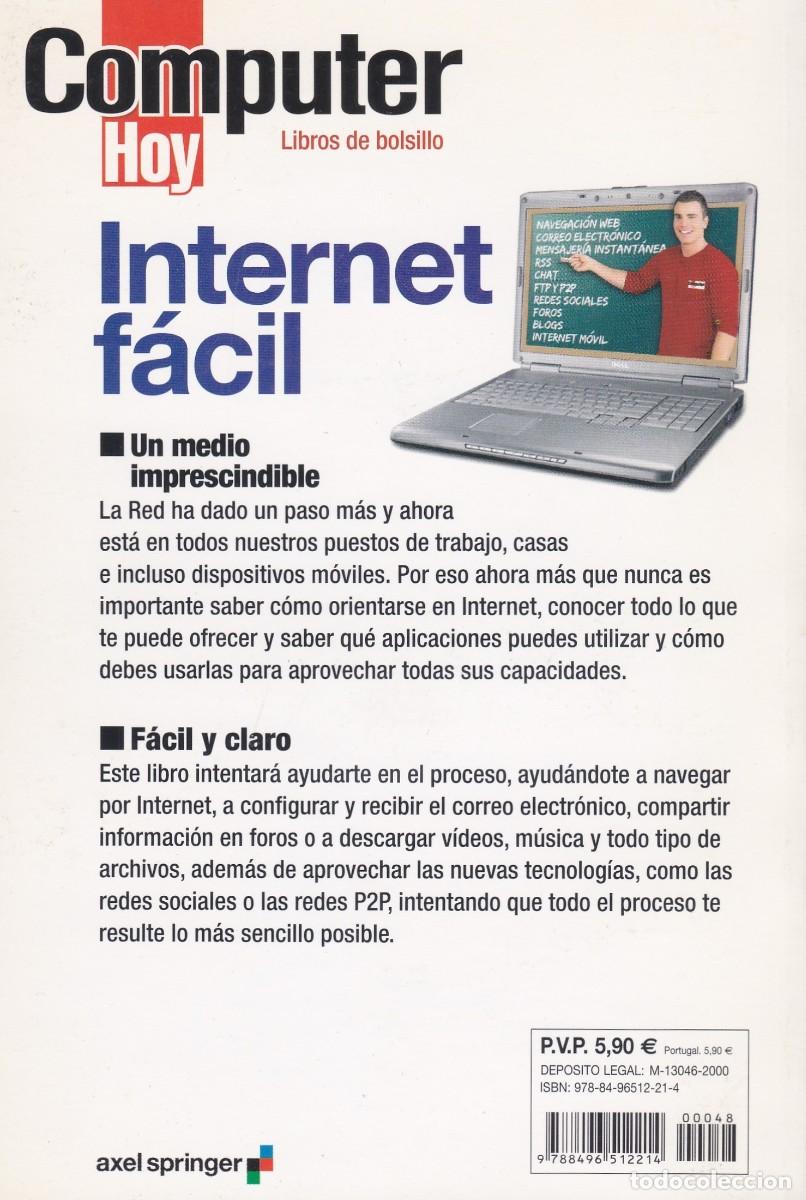 Libros de segunda mano: Internet facil. Computer hoy. Libro de bolsillo. - Foto 2